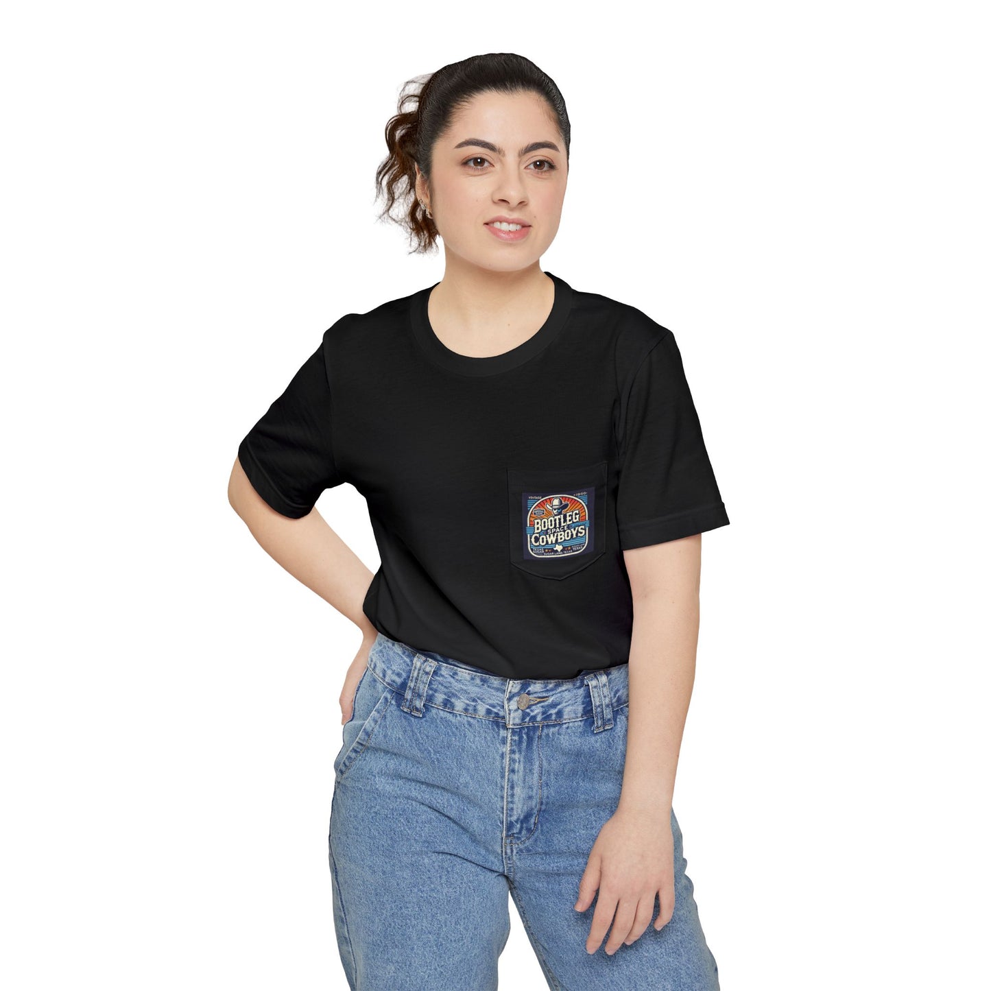 Sugar Land Space Cowboys Bootleg Retro Pocket Tee