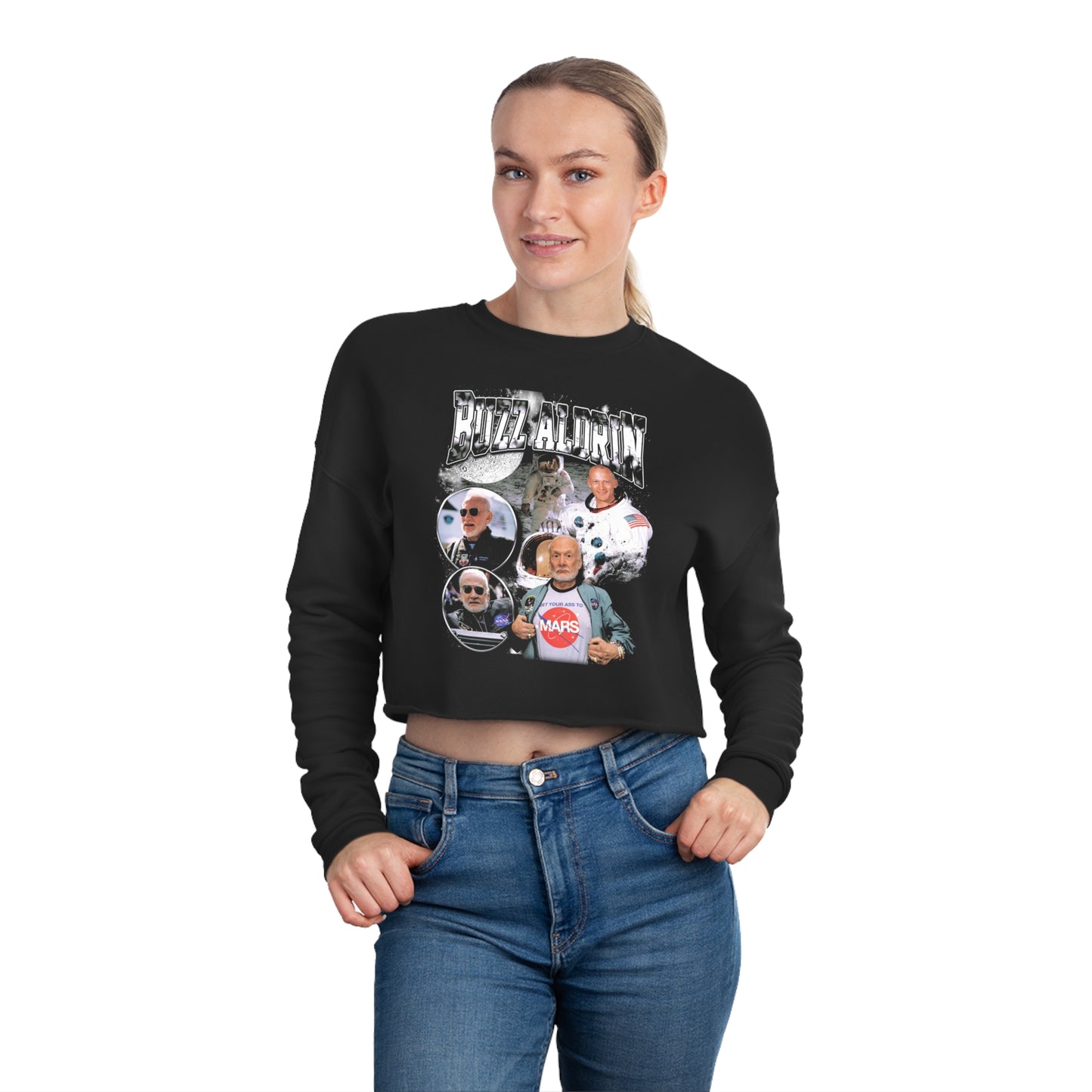 Space Legends - Women's - Buzz Aldrin - Cropped Sweatshirt