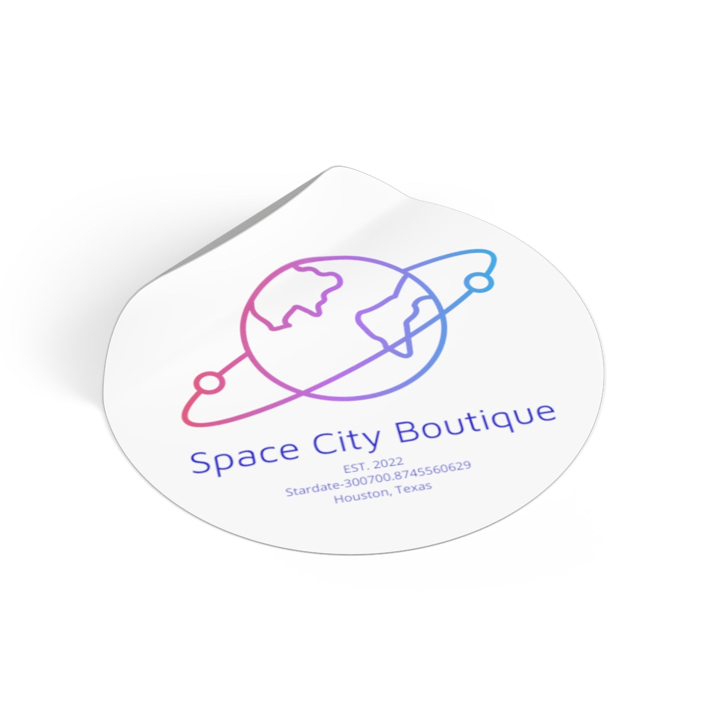 Space City Essentials Earth and Satellites Sticker - Houston, Texas