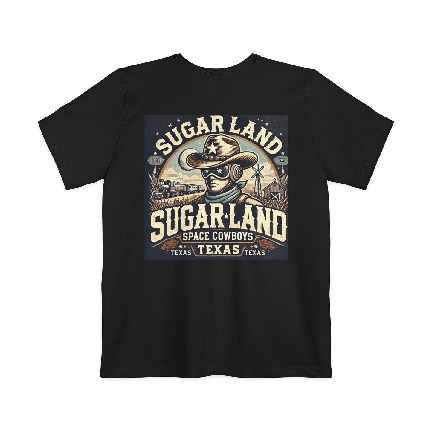 Sugar Land Space Cowboys Bootleg Retro Pocket Tee