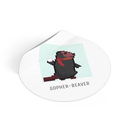 Gopher-Beaver - Snowball - Round Vinyl Sticker