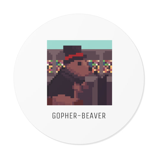 Gopher-Beaver - President - Round Vinyl Sticker